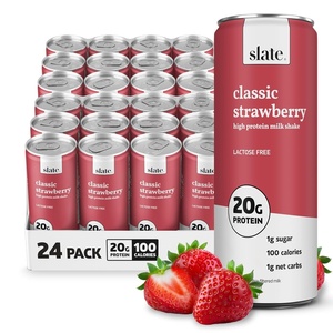 image:imageSlate Milk  High Protein Milk Shakes Neapolitan Variety Pack Classic Chocolate Classic Strawberry French Vanilla Lactose Free 20g Protein1g Sugar100 Calories12g Net Carbs 11 fl oz12 CansClassic Strawberry